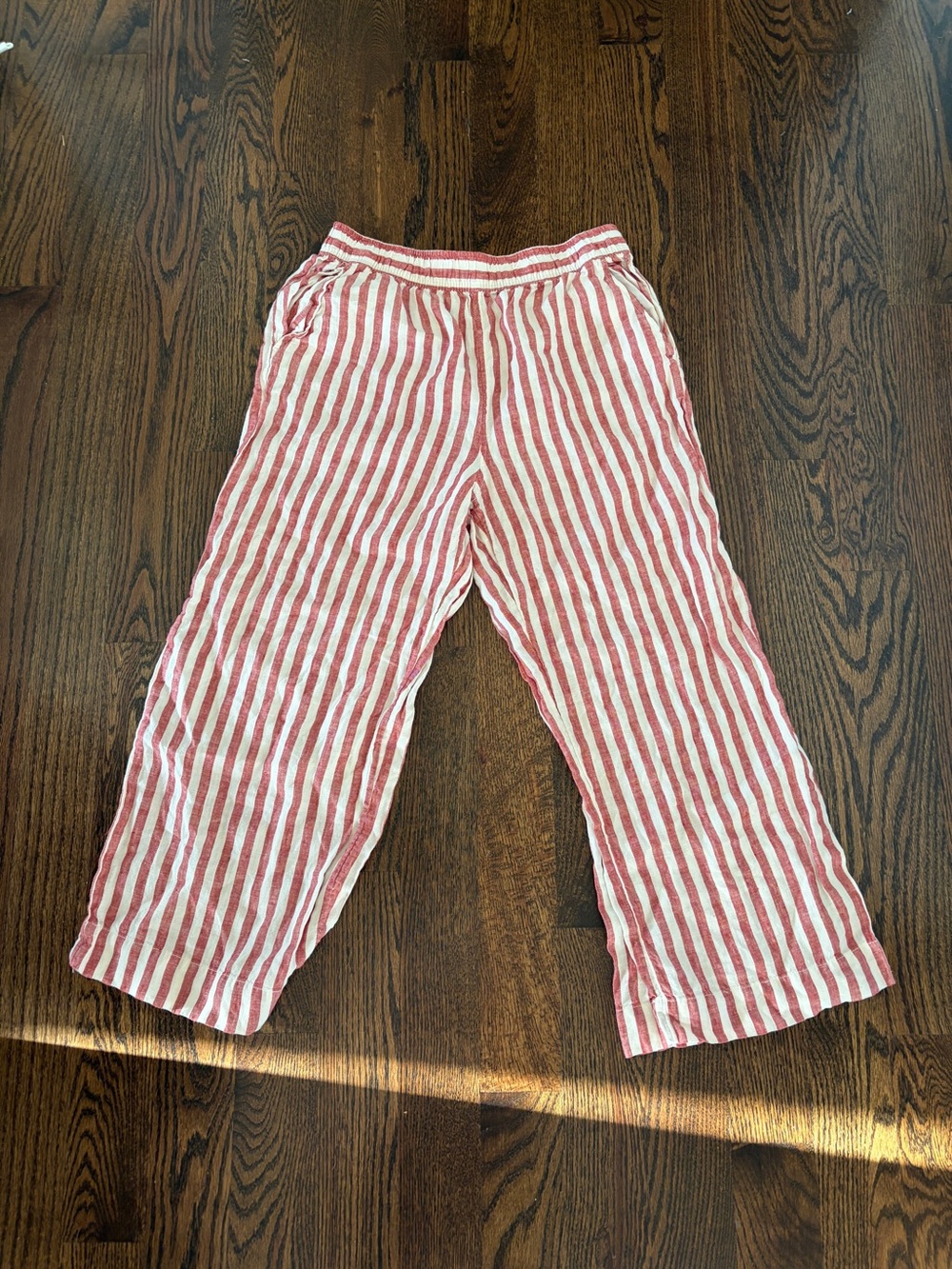 100% linen Rachel Zoe Striped wide leg flowy pants sz M